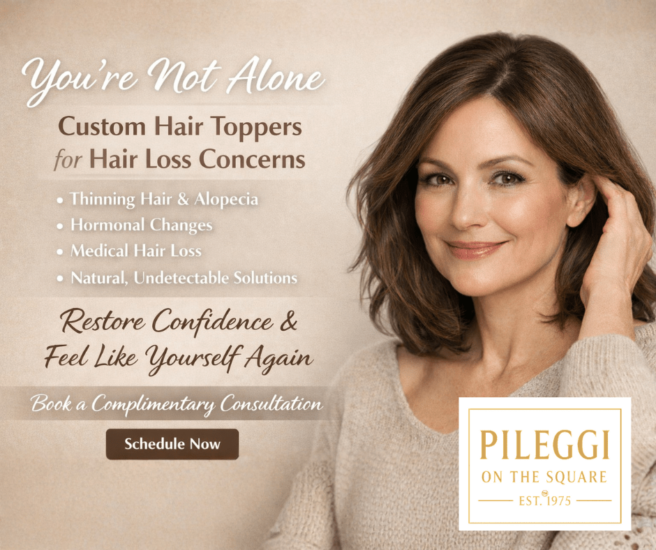 You’re Not Alone: Pileggi Now Offers Hair Toppers for Hair Loss Concerns - Pileggi on the Square Salon Powered by Gatto Salon Group