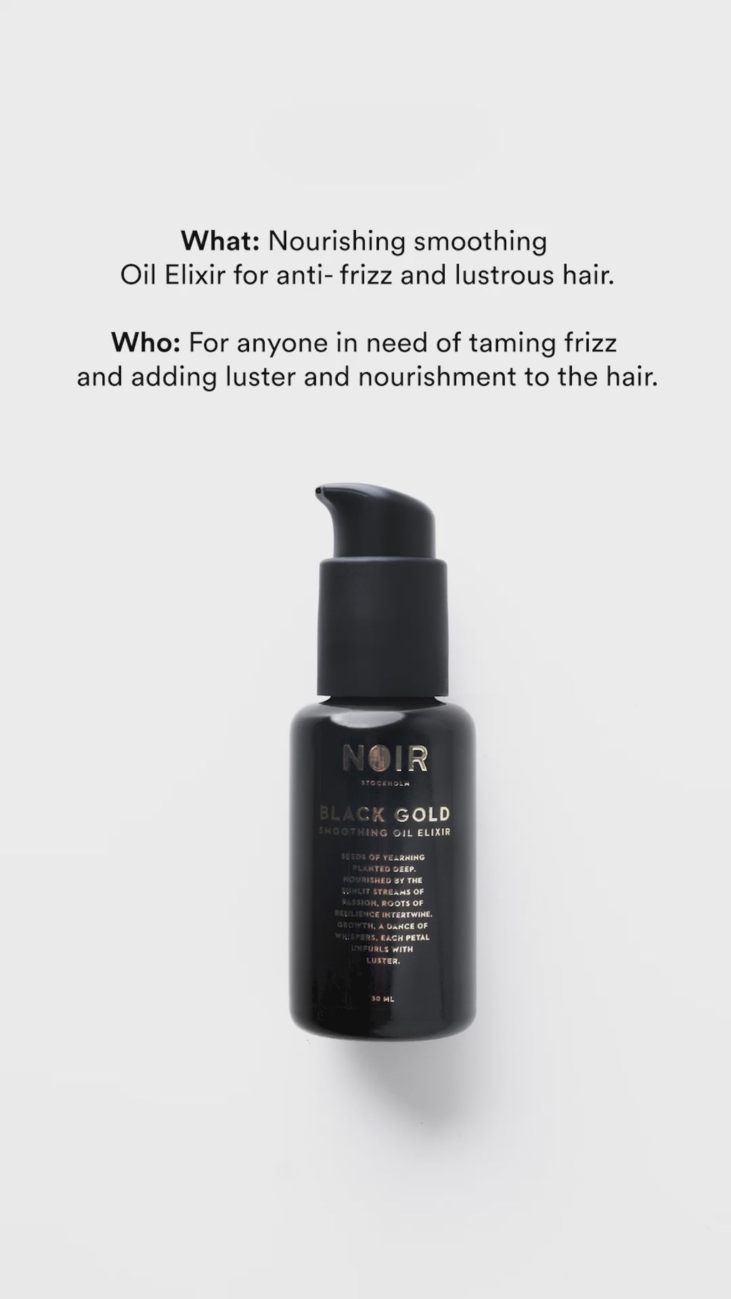 Noir Stockholm BLACK GOLD Smoothing Oil Elixir - for Luxurious Shine