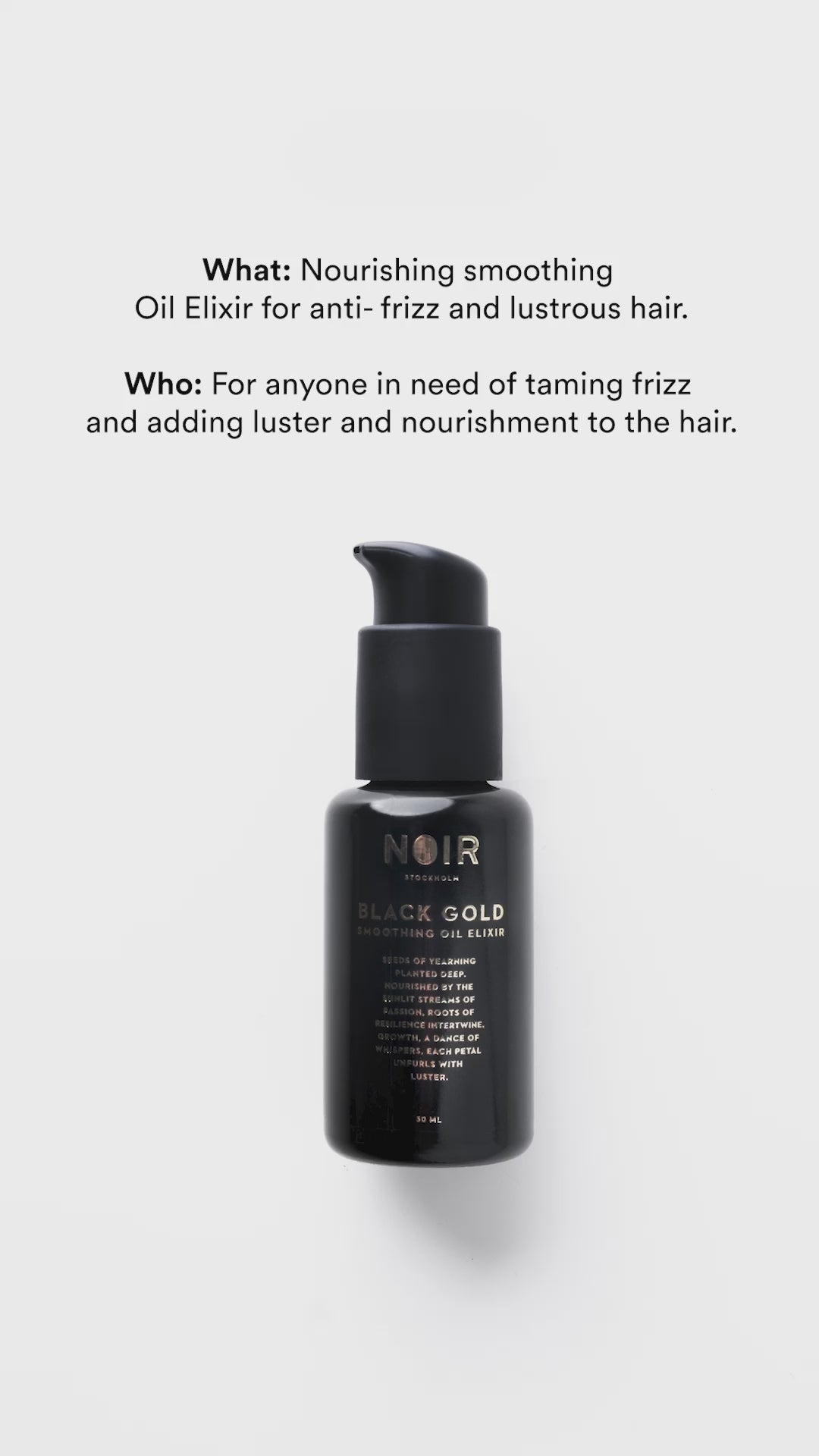 Noir Stockholm BLACK GOLD Smoothing Oil Elixir - for Luxurious Shine